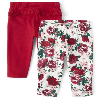 The Children's Place,and Newborn Ruffle Pull-On Pants 2-Pack,9-12 Months