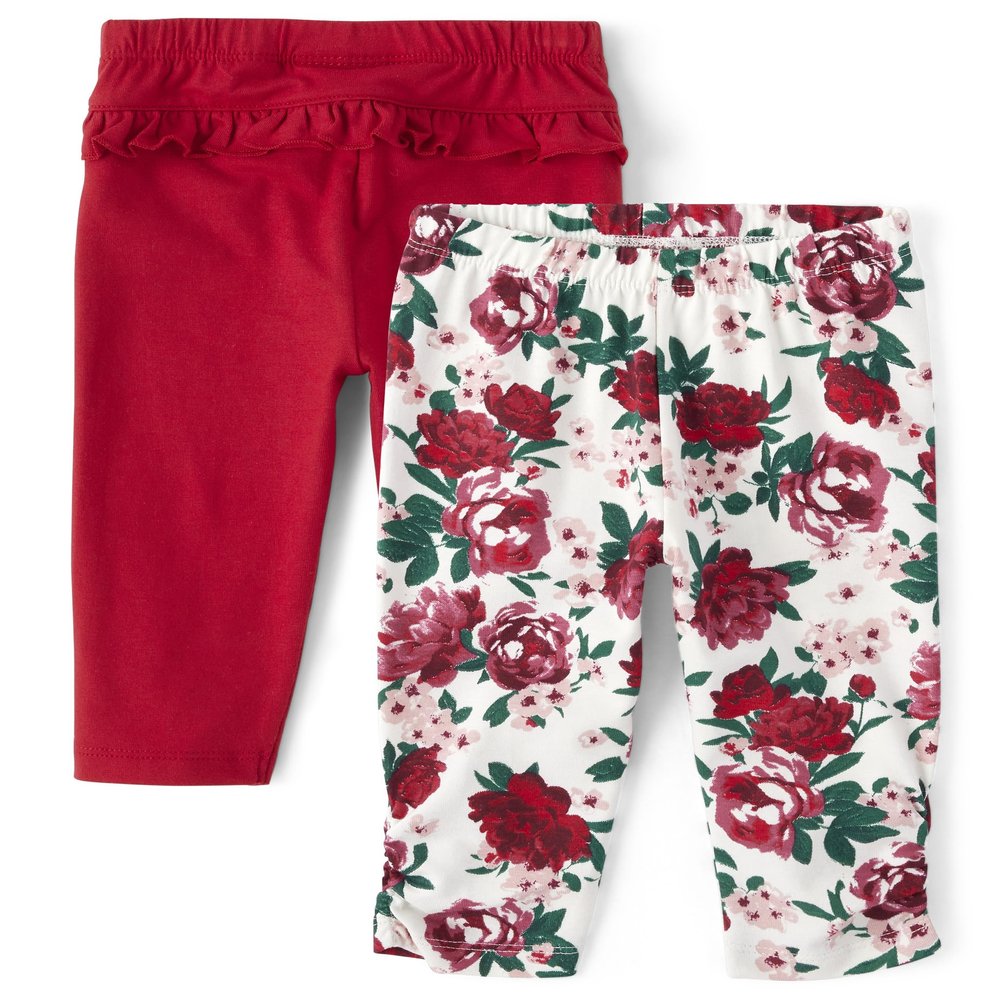 The Children's Place,and Newborn Ruffle Pull-On Pants 2-Pack,9-12 Months
