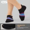 CS CELERSPORT Ankle Socks for Women and Men Athletic Running Socks Low Cut Sports Tab Cushion Socks for Men and Women (6 Pairs), Medium, Black&Blue view 3