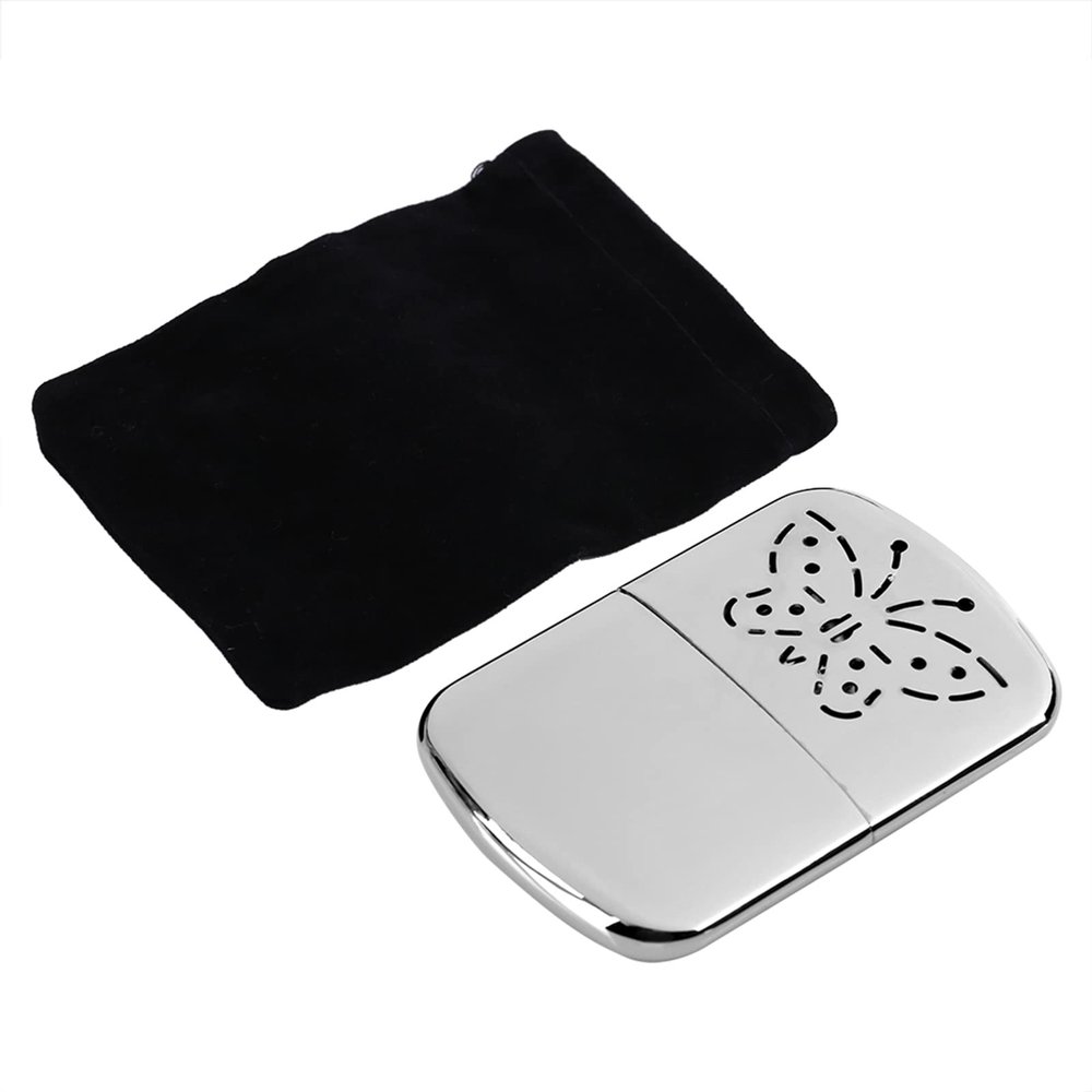 Hand Warmers, 3 7X 2 7 x0 6inch Pocket Hand Warmer, Zinc Alloy Portable Pocket Liquid Fuel Censer Hand Warmer, Small Heater Longer Lasting Refillable Reusable Outdoor Indoor