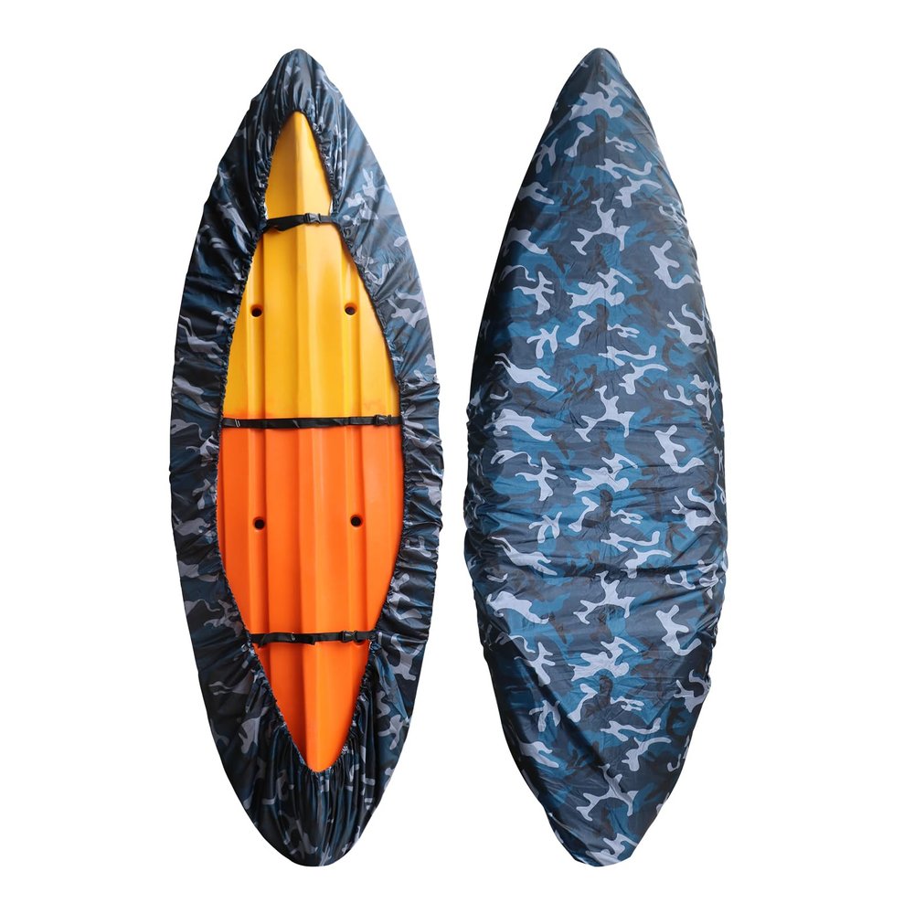 Lixada Kayak Cover Waterproof UV Resistant with 3 Adjustable Fixing Straps Fits for 8.5-14.8ft Kayak, Outdoor Kayak Storage Cover Durable Dust Cover for Boat Kayak Canoe Paddleboard