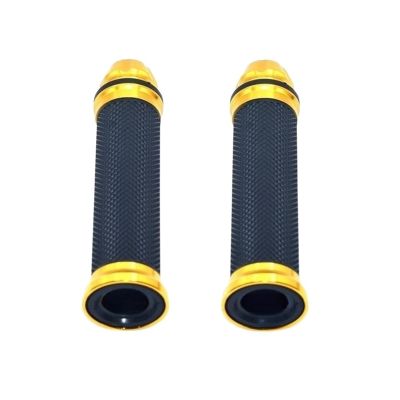 Motorcycle Grips Hand Rubber Pedal Biker Scooter Handlebar Grips Modified Handlebar Throttle Turn Grip (Color : Gold 22-22, Size : A)