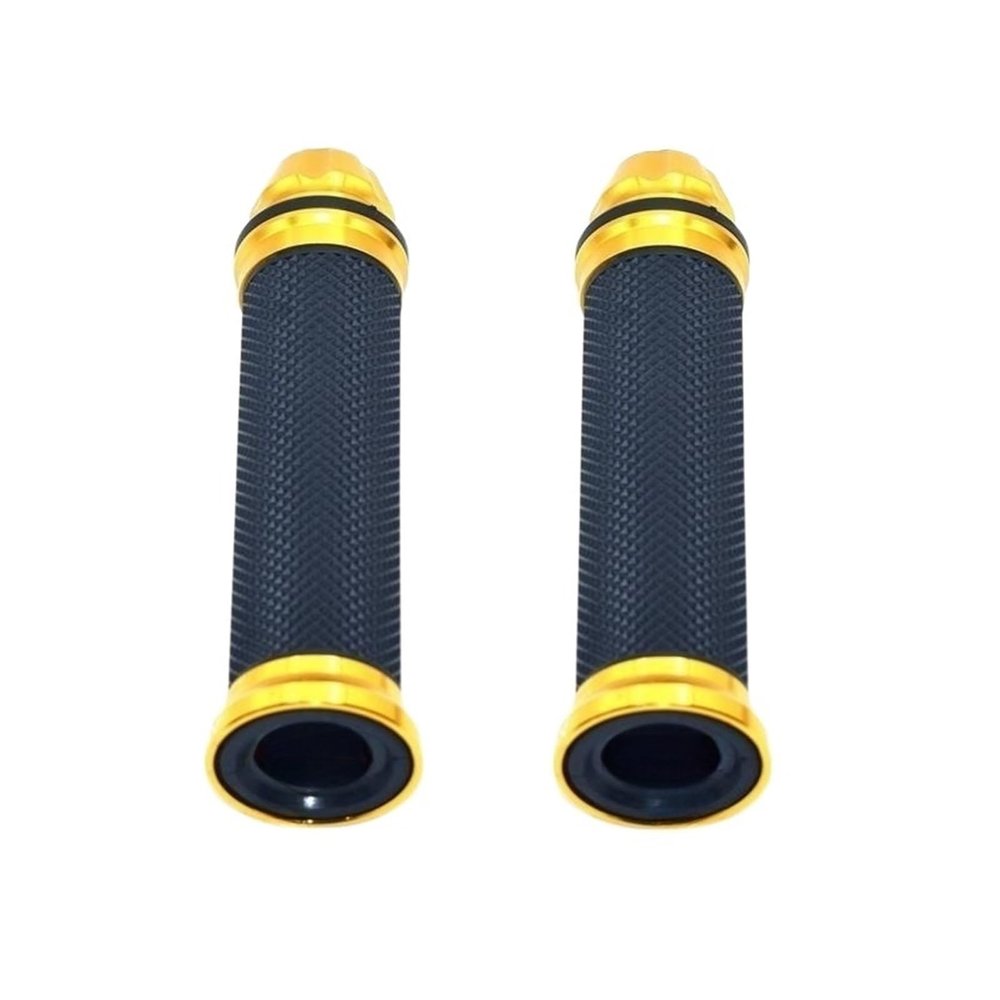 Motorcycle Grips Hand Rubber Pedal Biker Scooter Handlebar Grips Modified Handlebar Throttle Turn Grip (Color : Gold 22-22, Size : A)