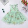 Baby Girl Photoshoot Outfits, Toddler Kids Flower Princess Tutu Dress Bow Sleeveless Smoked Dresses for Baby&Toddler Photographs Summer Outfit Dance Evening Ball Gown Green floral 6-12Months view 2