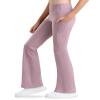 Stelle Girl's Flare Leggings with Pockets High Waisted Bootcut Yoga Pants Kids Dance Bell Bottoms Leggings(Dusty Lavender,XXL) view 1