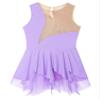 YOOJOO Girls' Sleeveless Ice Skating Dress Shiny Rhinestone Rhythmic Gymnastics Leotard Competition Figure Skating Costume Lavender 12 Years view 4