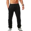 GOKKILRW Mens Cotton Linen Drawstring Pants Elastic Waist Casual Workout Joggers Summer Lightweight Beach Yoga Trousers(Black,X-Large) view 1
