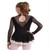 YOOJOO Figure Skating Dress Rhythmic Gymnastics Leotard Skirt Girl Hook Sleeves Competition Performance Dance Dress White 16 Years view 2