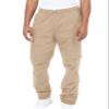 Angbater Fashion Men's Cargo Pants Outdoor Drawstring Jogger Sweatpants Lightweight Hiking Baggy Trousers with Pockets Khaki view 1