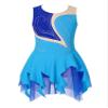YOOJOO Girls' Sleeveless Ice Skating Dress Shiny Rhinestone Rhythmic Gymnastics Leotard Competition Figure Skating Costume Blue 12 Years view 1