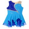 YOOJOO Girls' Sleeveless Ice Skating Dress Shiny Rhinestone Rhythmic Gymnastics Leotard Competition Figure Skating Costume Blue 12 Years view 3