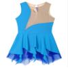 YOOJOO Girls' Sleeveless Ice Skating Dress Shiny Rhinestone Rhythmic Gymnastics Leotard Competition Figure Skating Costume Blue 12 Years view 4