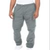 Angbater Fashion Men's Cargo Pants Outdoor Drawstring Jogger Sweatpants Lightweight Hiking Baggy Trousers with Pockets Grey view 1