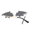 DOOVID Bat Novelty Sunglasses Flame Rimless Sunglasses Women Men Party Trendy UV400 Protection Sun Glasses 1 Pack Bat Grey (Gold Frame) view 3