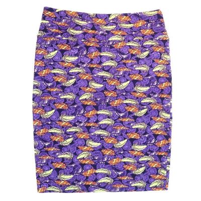 Lularoe Cassie f X-Large XL Feathers Mandalas Womens Knee Length Pencil Skirt fits Sizes 18-20 XL-261 Multicoloured