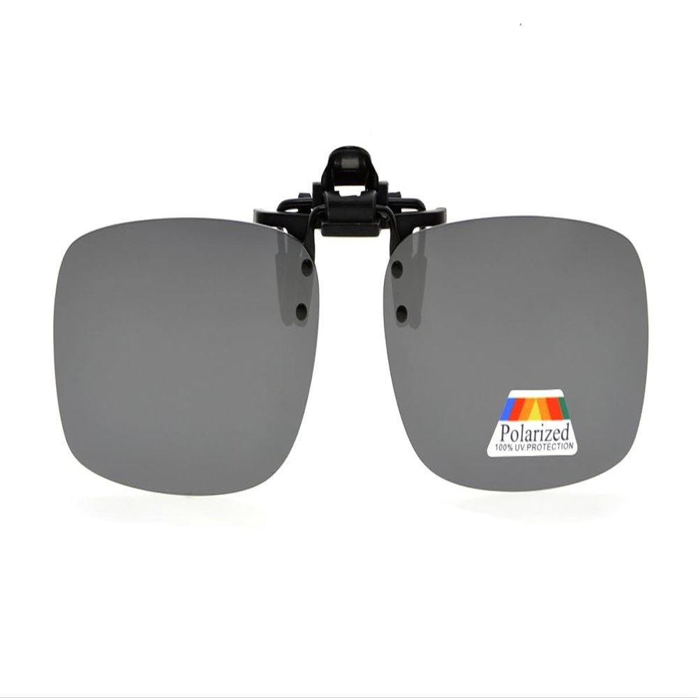 Eyekepper Flip-up Clip-on Sunglasses Polarized Metal Glasses Clip 60x43 MM(Silver Mirror)