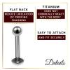 2Pcs Titanium G23 20g 1/4 6mm Labret Jewelry Piercing Jewelry Monroe Tragus Cartilage Lip Medusa 3mm Ball M14623 view 3