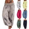 GOKKILRW Womens Comfy Comfy Bohemian Tapered Elephant Harem Pants Casual Loose Yoga Travel Pajama Lounge Boho Hippie Pjs Pant(Hot Pink,4X-Large) view 3