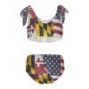 Aflyko Patriot Girls' Swimwear Flag of Maryland USA 2-Piece Bikini Set Summer Swimsuit Holiday Bathing Suit Pool Party Beachwear Water Sport Tankini Set 5-6T view 2