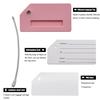 7 Pack Silicone Luggage Tag Baggage Handbag Travel Bag Tags with Name ID Card Perfect to Quickly Spot Luggage Suitcases (Pink) view 4
