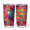 Hyturtle Personalized Gifts For Hummingbird Lover - Hummingbird Printed Custom Name Stainless Steel Tumbler 20oz With Lid - Idea Animal Lover Gifts For Women Girl Kids On Birthday, Christmas view 1