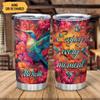Hyturtle Personalized Gifts For Hummingbird Lover - Hummingbird Printed Custom Name Stainless Steel Tumbler 20oz With Lid - Idea Animal Lover Gifts For Women Girl Kids On Birthday, Christmas view 2