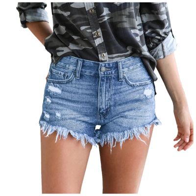 Womens Denim Shorts Travel Shorts Plus Size Bermuda Shorts Skinny Comfy Denim Pants Sexy Distressed Stretch Vintage Juniors Hot Shorts Fashion Ripped Shorts Women Summer