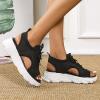 Orthopedic Platform Wedge Sandals for Women Summer Dressy Wedges 2023 Sports Sandals Open Toe Cutout Lace-up Sandals Casual Slip on Sandals Beach Sandals Comfortable Outdoor Shoes (Black #1, 8.5) view 2