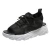Orthopedic Platform Wedge Sandals for Women Summer Dressy Wedges 2023 Sports Sandals Open Toe Cutout Lace-up Sandals Casual Slip on Sandals Beach Sandals Comfortable Outdoor Shoes (Black #1, 8.5) view 3