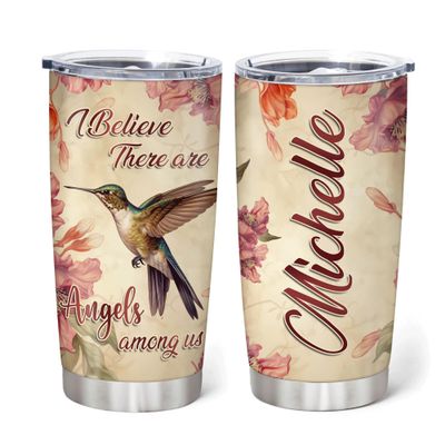 Hyturtle Personalized Hummingbird Memorial Gifts For Women - Hummingbird Memorial Customized Stainless Steel Tumbler 20oz With Lid - Remembrance Memory Gifts For Loss Of Loved One For Christmas