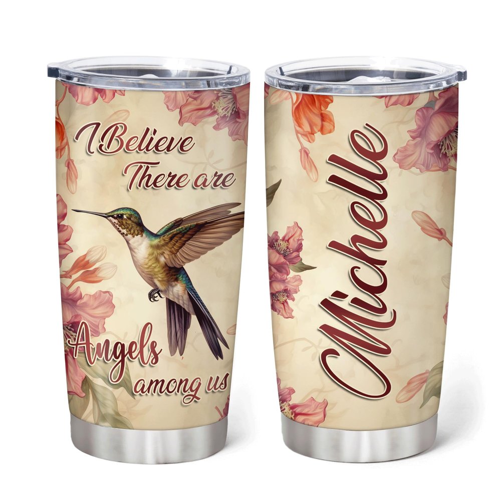 Hyturtle Personalized Hummingbird Memorial Gifts For Women - Hummingbird Memorial Customized Stainless Steel Tumbler 20oz With Lid - Remembrance Memory Gifts For Loss Of Loved One For Christmas