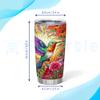 Hyturtle Personalized Gifts For Hummingbird Lover - Hummingbird With Floral Custom Name Stainless Steel Tumbler 20oz With Lid - Idea Animal Lover Gifts For Women Girl Kids On Birthday, Christmas view 3