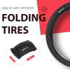 BWSHLF 24inch Mountain Bike Tires, 24 x 2.125 Inch, 2 Pack Replacement Black Folding MTB Bicycle Tire, Brown Sidewall view 3