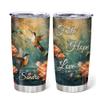 Hyturtle Personalized Gifts For Hummingbird Lover - Faith Hope Love Custom Name Stainless Steel Tumbler 20oz With Lid - Idea Animal Lover Gifts For Women Girl Kids On Birthday, Christmas view 1