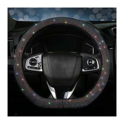 FUERU Car Steering Wheel Cover Set Car Steering Wheel Cover D Type with Diamond Burst Flash Grip Comfortable Car Interiors (Color : 1#)