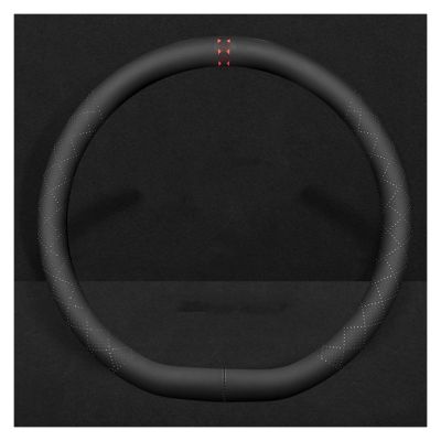 FUERU Car Steering Wheel Cover Set Car Steering Wheel Cover D Type Genuine Leather Soft and Breathable Fashion Car Interior (Color : 2#)