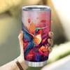 Hyturtle Personalized Gifts For Hummingbird Lover - Hummingbird With Floral Custom Name Stainless Steel Tumbler 20oz With Lid - Idea Animal Lover Gifts For Women Girl Kids On Birthday, Christmas view 3