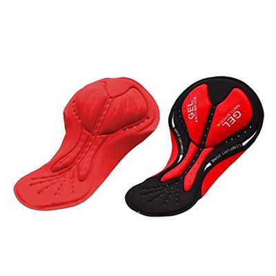 Thick Cycling Shorts Padded Gel Pad Shockproof Shorts Replacement Pads Women Men Motorcycle Accessories (Red Gel Pad)