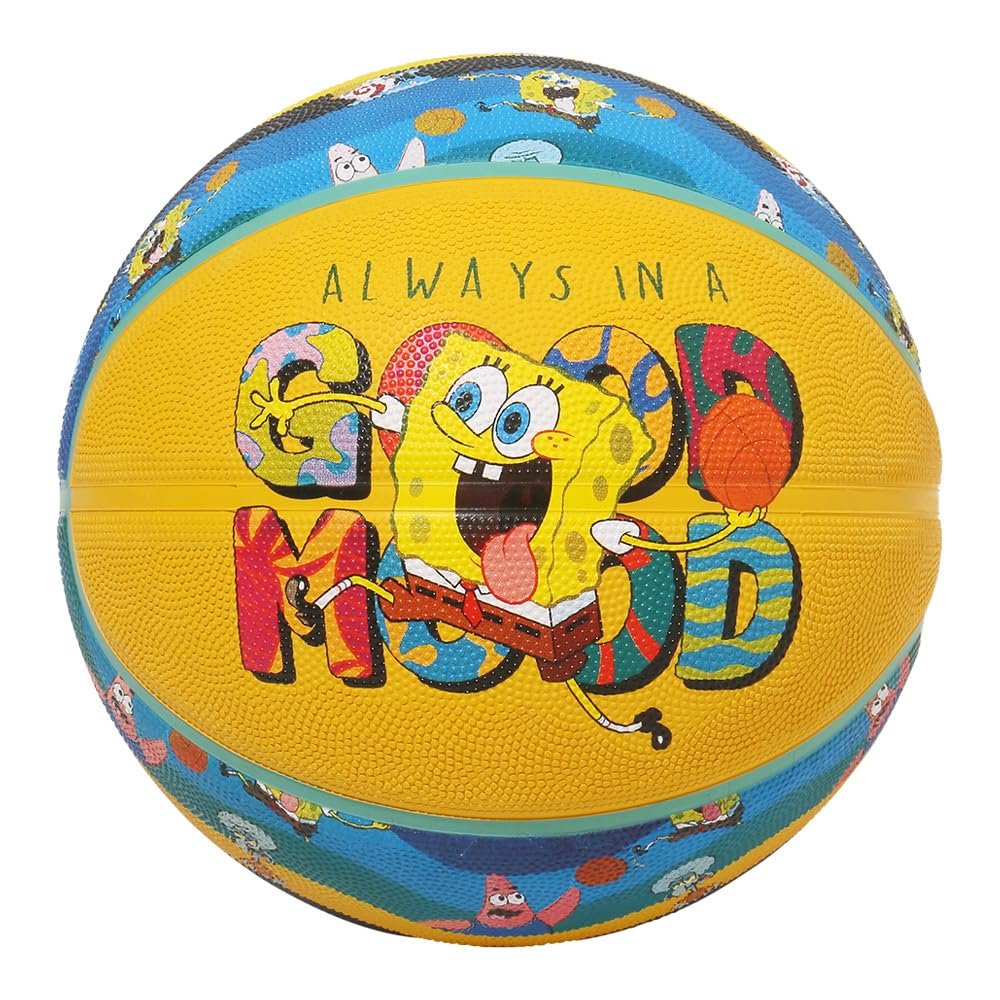 Spalding 85-046J Spongebob Good Mood Rubber No. 6 Ball, Basketball, for Outside, Collaboration