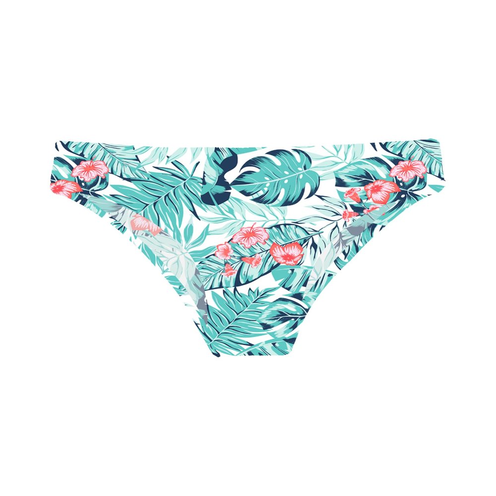 Hedmy Kids Girls' Slim Swimming Bottom with Lining UPF50+ Sun Protection Rash Guard Swim Brief for Youth Palm Leaves 8 Years