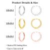 3 Pairs 925 Sterling Silver Hoop Earrings 14K 3 Colors Gold Plated Small Silver Hoops Cartilage Huggie Earrings for Women Men (10 10 10MM) view 2