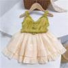 Toddler Baby Girls Outfits&Set Camisole Top and Net Skirt Summer Outdoor Casual Fashionable Gender (Yellow, 4-5 Years) view 2