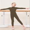 Genfirdom Girls Unitards Long Sleeve Full Body Leotard Kids Turtleneck Bodysuit for Dance Costume Gymnastics 3-12 YearsBrown,7-8 view 2