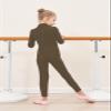 Genfirdom Girls Unitards Long Sleeve Full Body Leotard Kids Turtleneck Bodysuit for Dance Costume Gymnastics 3-12 YearsBrown,7-8 view 3