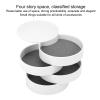 BEIJIALY Rotatable Jewelry Organizer, Rotatable Small Jewelry Box Earring Holder for Women, 4 Layers 360 Degree Rotation Dustproof Round Jewelry Box with Lid for Office Household(White) view 2