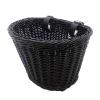 Bike Basket, Hand Woven Front Handlebar Bicycle Basket with Adjustable Leather Straps, Wicker Front Handlebar Bike Storage Basket for Small Bicycles or Folding Bikes, 21x17x16cm(Black) view 1