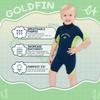 Goldfin Kids Wetsuit for Boys, 3mm Shorty Wetsuit for Kids Neoprene Back Zipper Wet Suits for Water Sports Surfing Swimming Snorkeling Diving Green Size 8 view 2