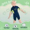 Goldfin Kids Wetsuit for Boys, 3mm Shorty Wetsuit for Kids Neoprene Back Zipper Wet Suits for Water Sports Surfing Swimming Snorkeling Diving Green Size 8 view 4