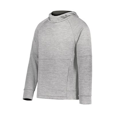 Holloway Youth All-Pro Performance Fleece Hoodie Athletic Grey Heather/Iron XL