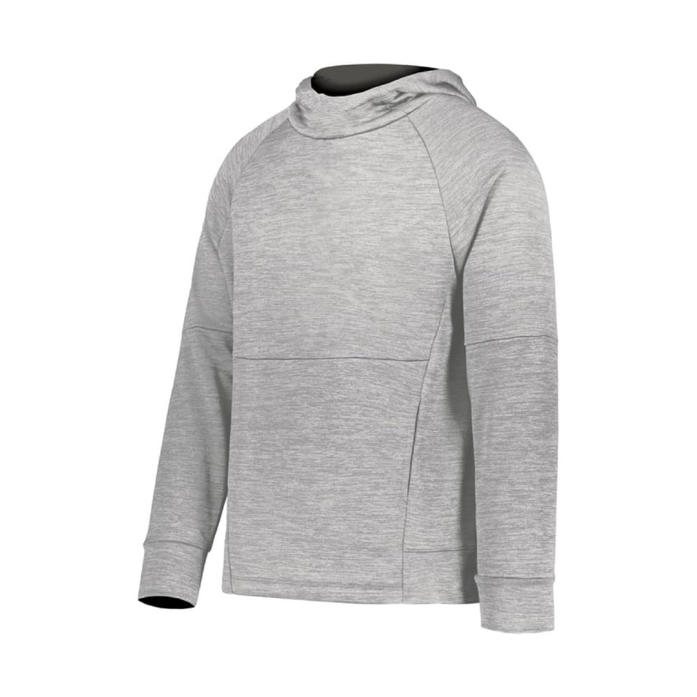 Holloway Youth All-Pro Performance Fleece Hoodie Athletic Grey Heather/Iron XL